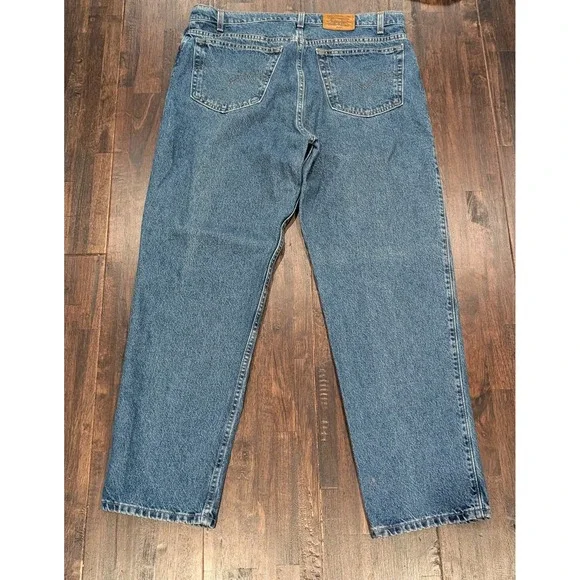 Vintage 90s Levi's 540 Jeans 38x32 Blue Relaxed Straight Leg Denim Orange Tab - Picture 2 of 11